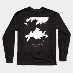 Ilha Grande Brazil Island Map Long Sleeve T-Shirt